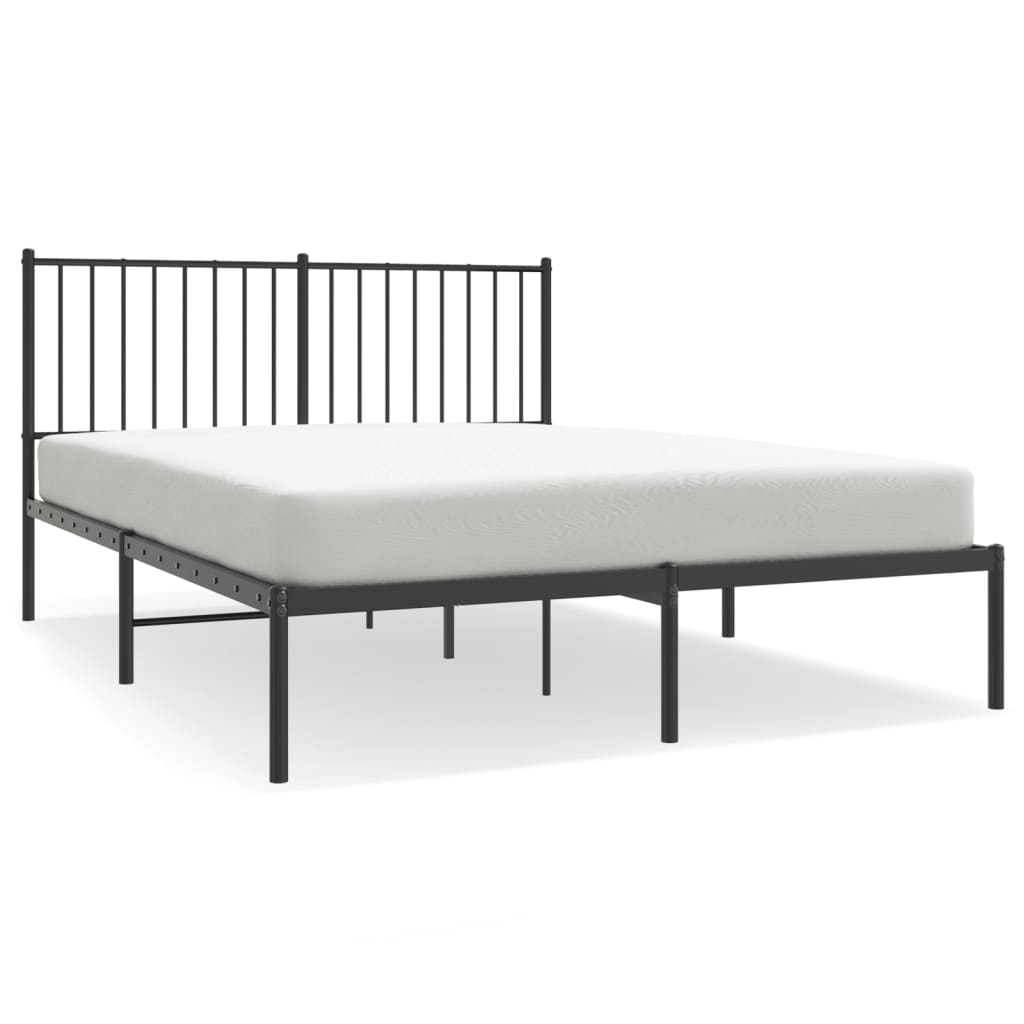 Sengeramme i metall med hodegavl svart 135x190 cm