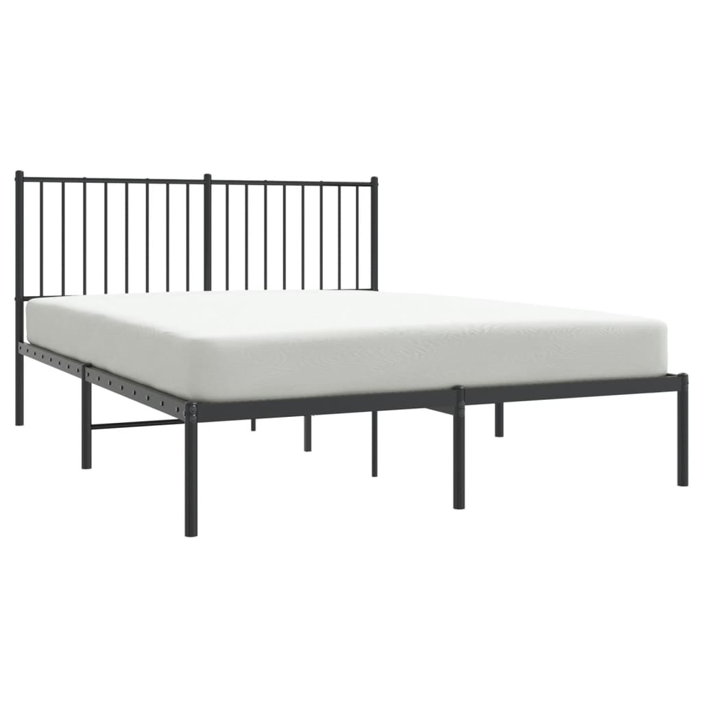Sengeramme i metall med hodegavl svart 135x190 cm