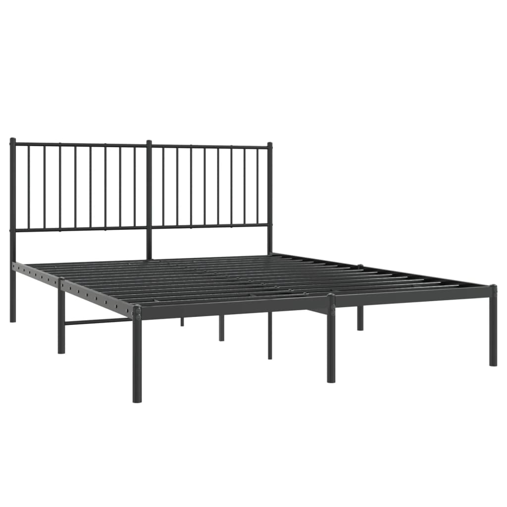 Sengeramme i metall med hodegavl svart 135x190 cm