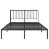 Sengeramme i metall med hodegavl svart 135x190 cm