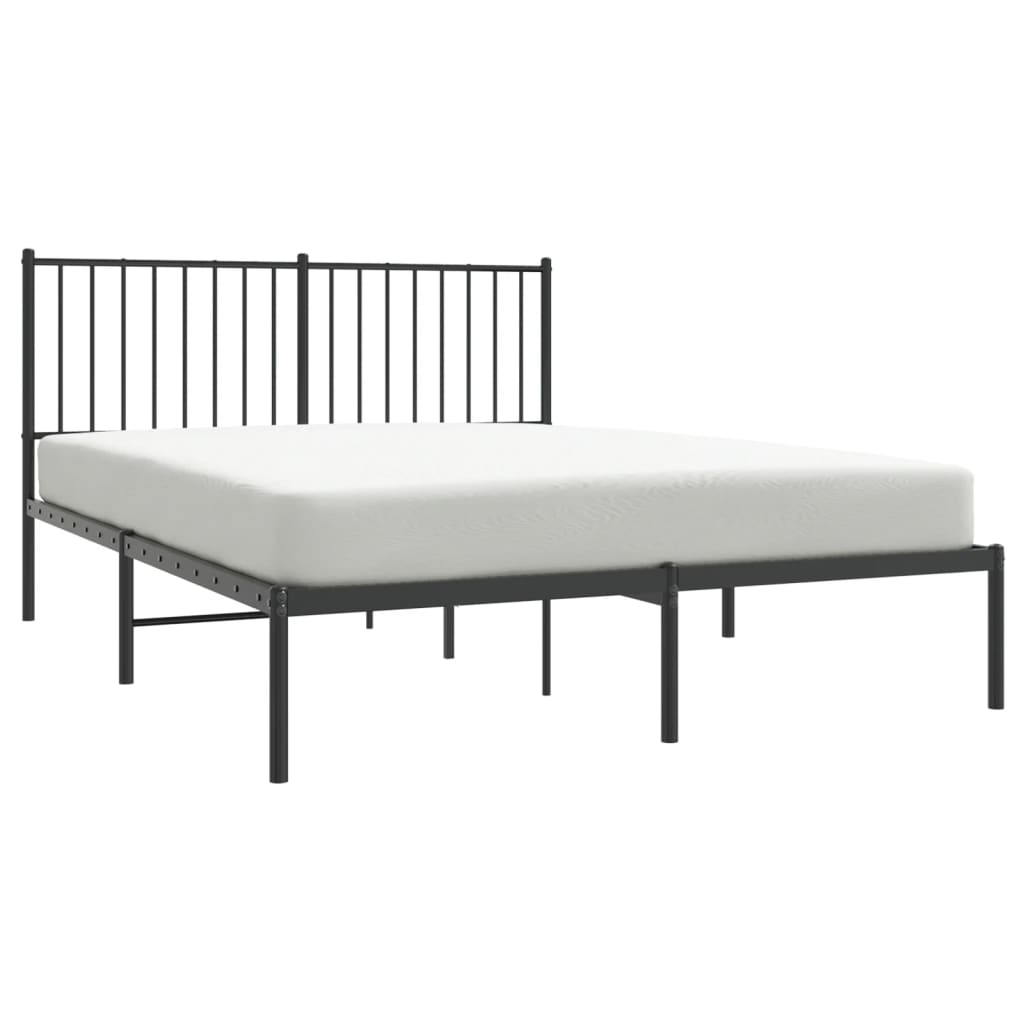 Sengeramme i metall med hodegavl svart 140x190 cm
