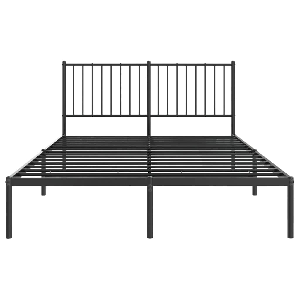 Sengeramme i metall med hodegavl svart 140x190 cm