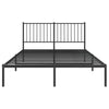 Sengeramme i metall med hodegavl svart 140x190 cm