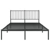 Sengeramme i metall med sengegavl svart 140x200 cm