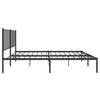 Sengeramme i metall med sengegavl svart 140x200 cm