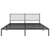Sengeramme i metall med sengegavl svart 193x203 cm