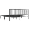 Sengeramme i metall med sengegavl svart 193x203 cm
