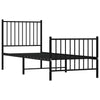Sengeramme i metall med hode- og fotgavl svart 75x190 cm