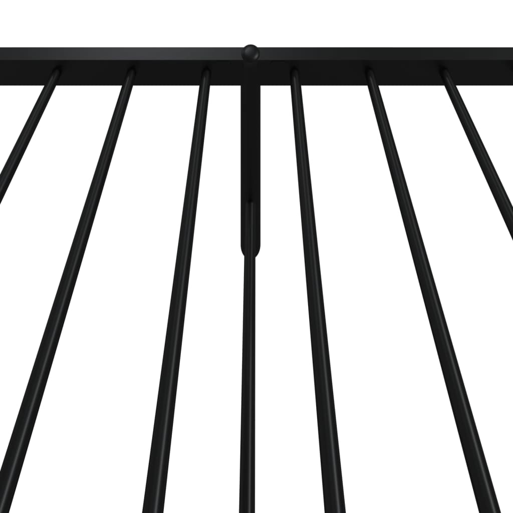 Sengeramme i metall med hode- og fotgavl svart 75x190 cm