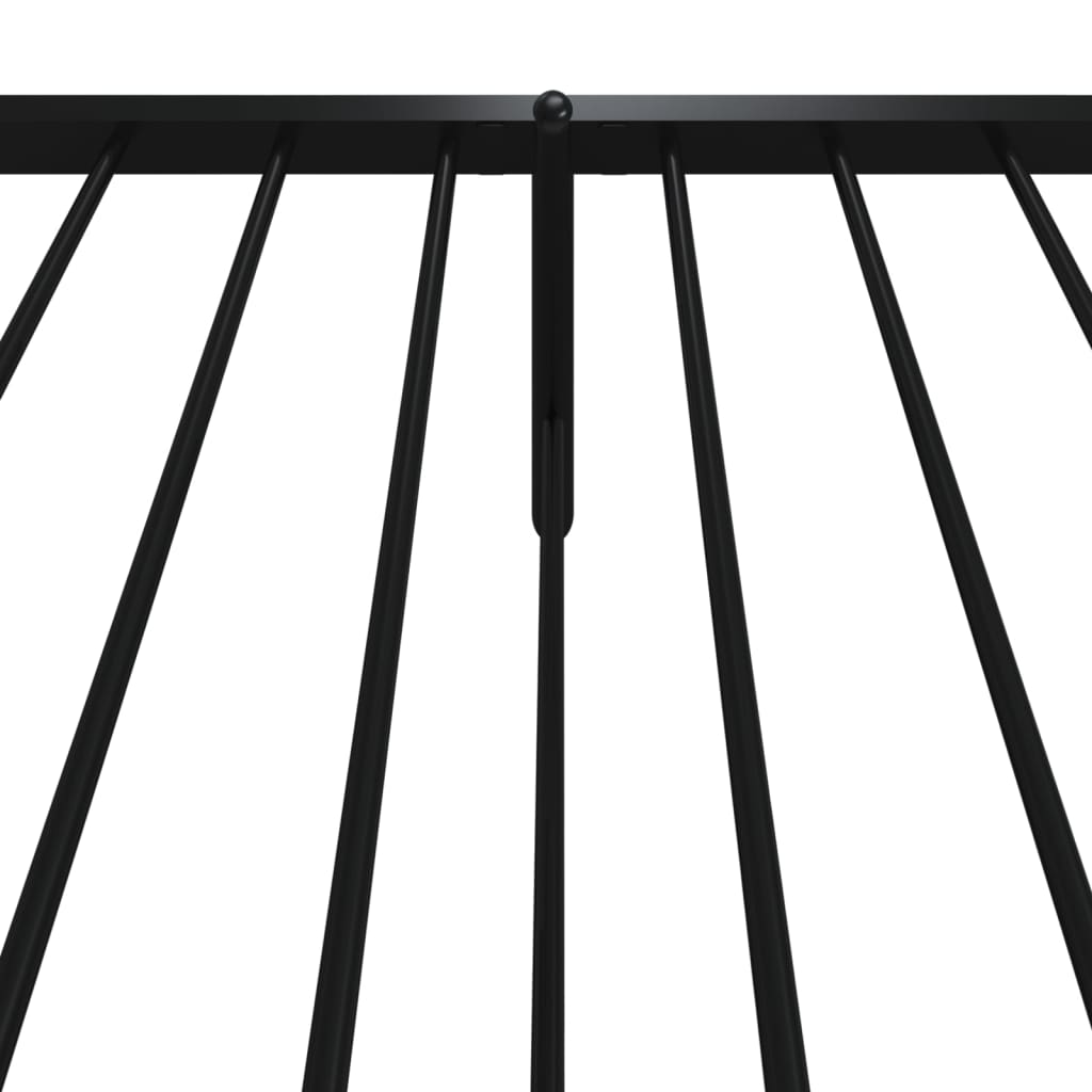 Sengeramme i metall med hode- og fotgavl svart 80x200 cm