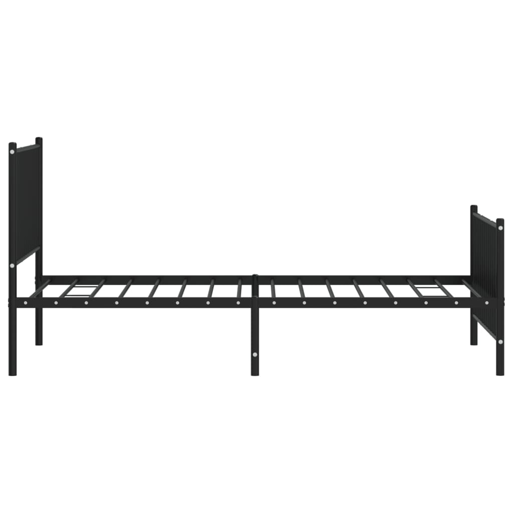 Sengeramme i metall med hode- og fotgavl svart 100x190 cm