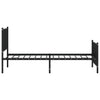 Sengeramme i metall med hode- og fotgavl svart 100x190 cm