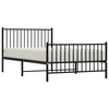 Sengeramme i metall med hode- og fotgavl svart 107x203 cm