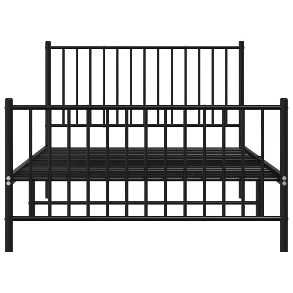 Sengeramme i metall med hode- og fotgavl svart 107x203 cm
