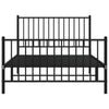 Sengeramme i metall med hode- og fotgavl svart 107x203 cm