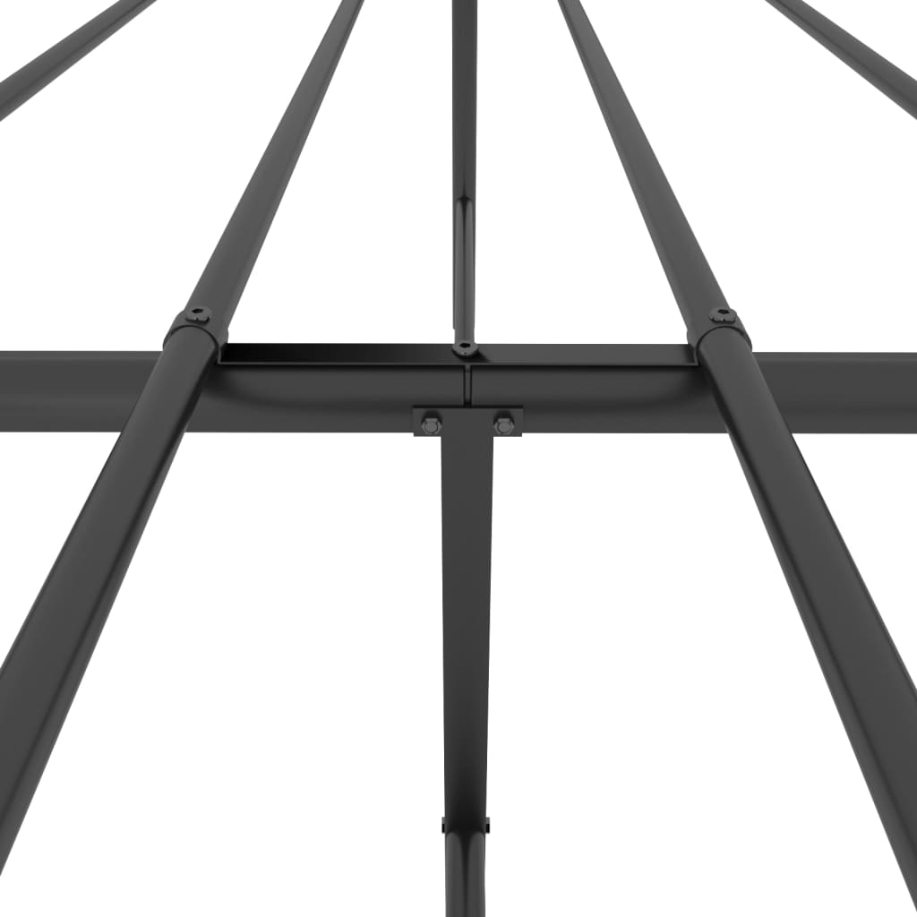 Sengeramme i metall med hode- og fotgavl svart 140x200 cm