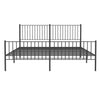 Sengeramme i metall med hode- og fotgavl svart 183x213 cm