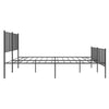 Sengeramme i metall med hode- og fotgavl svart 183x213 cm