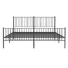 Sengeramme i metall med hode- og fotgavl svart 200x200 cm