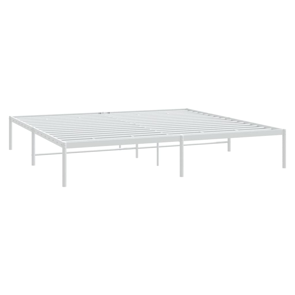 Sengeramme i metall hvit 183x213 cm