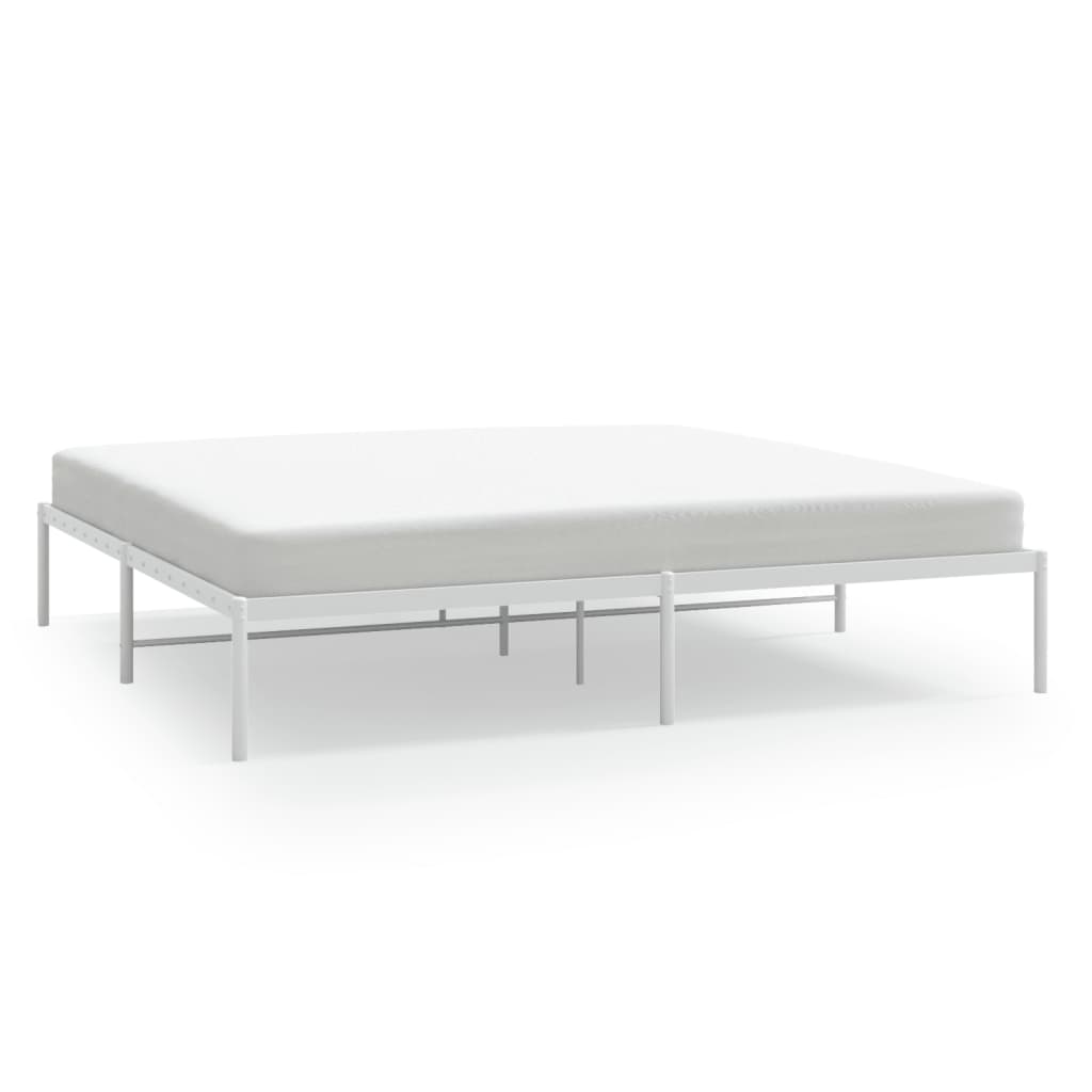 Sengeramme i metall hvit 193x203 cm