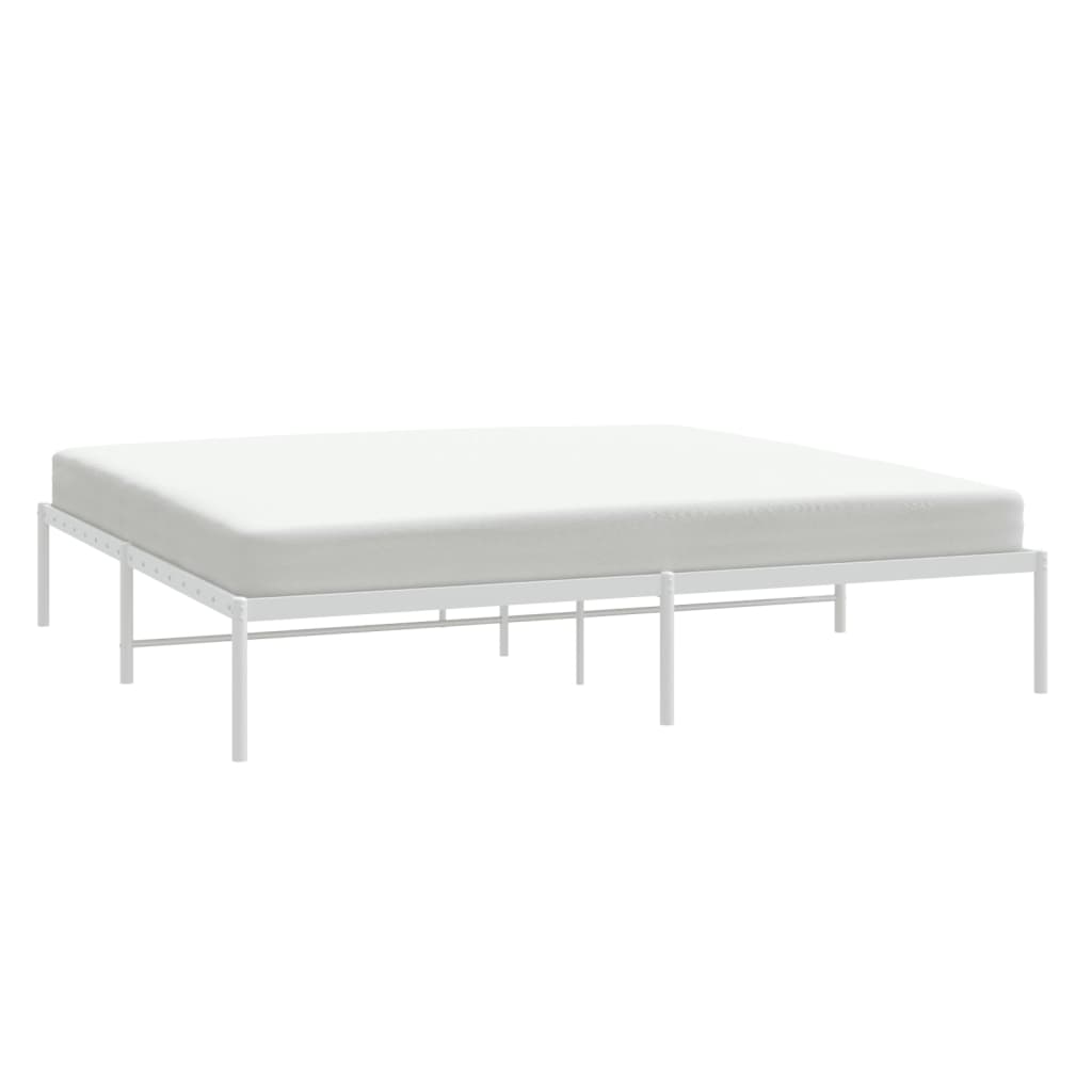 Sengeramme i metall hvit 193x203 cm