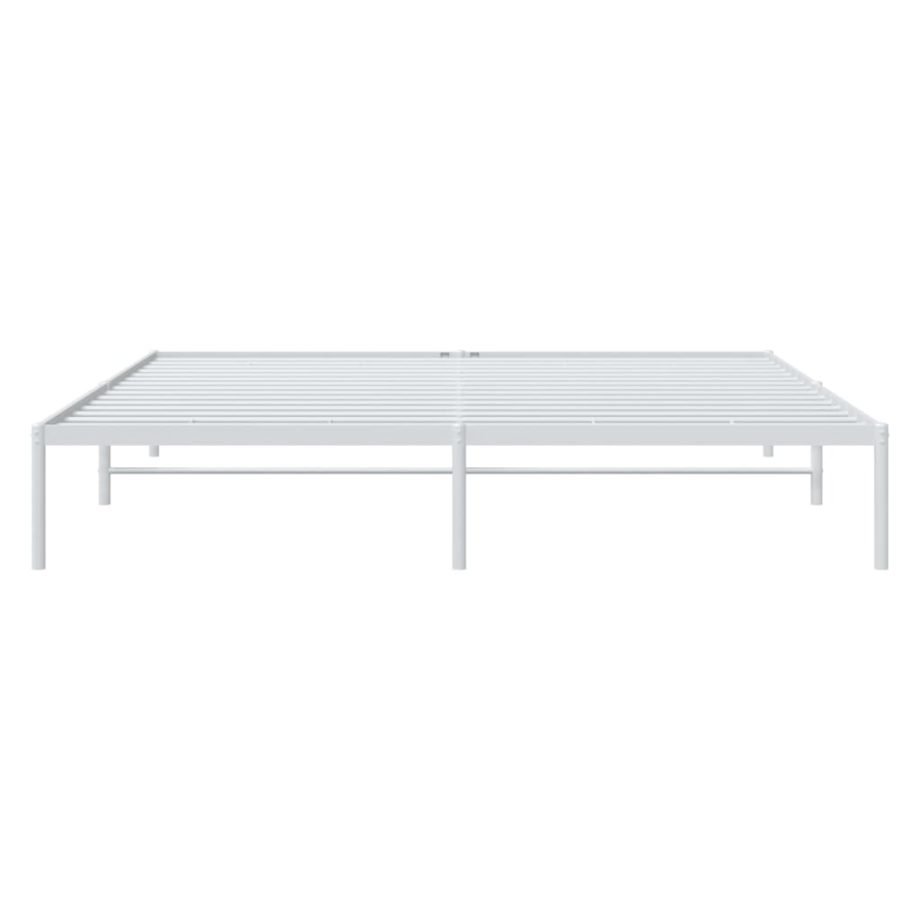 Sengeramme i metall hvit 193x203 cm