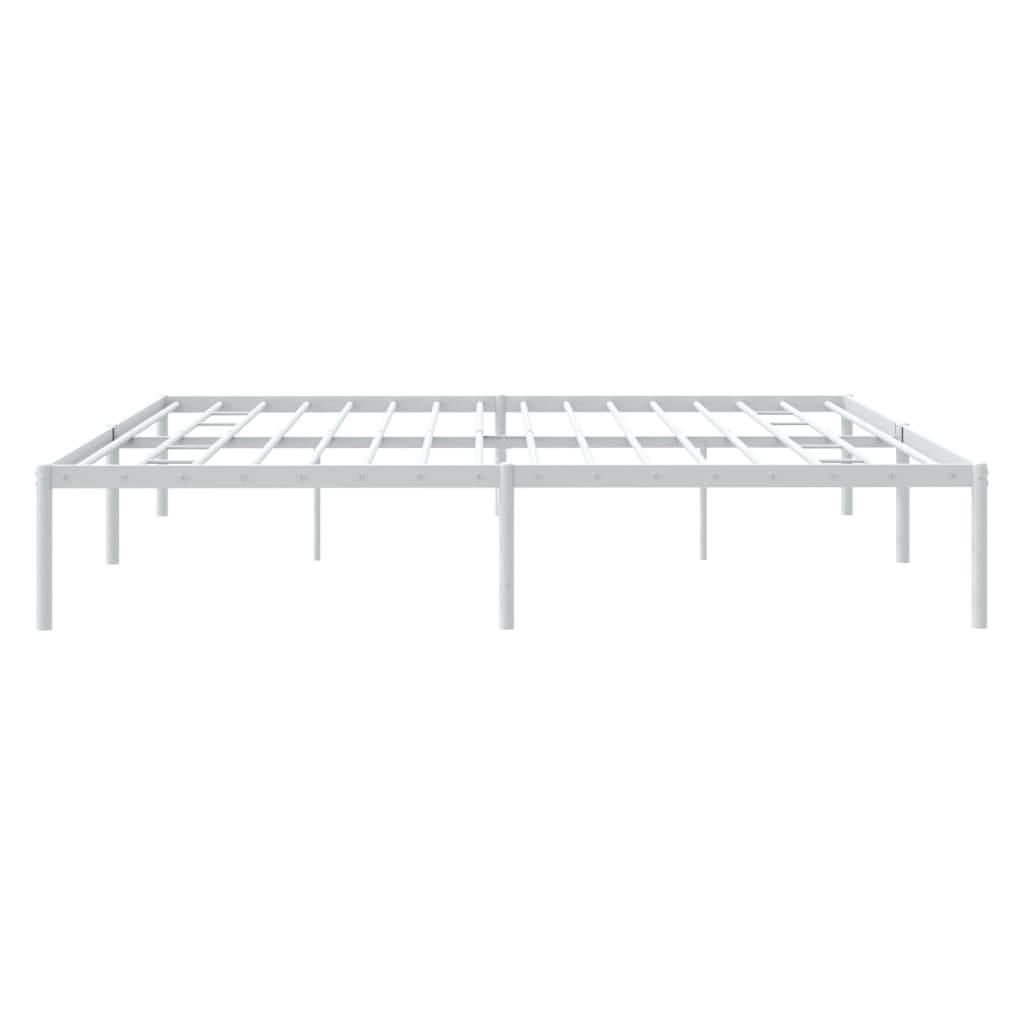 Sengeramme i metall hvit 193x203 cm