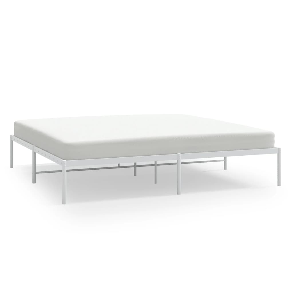 Sengeramme i metall hvit 200x200 cm