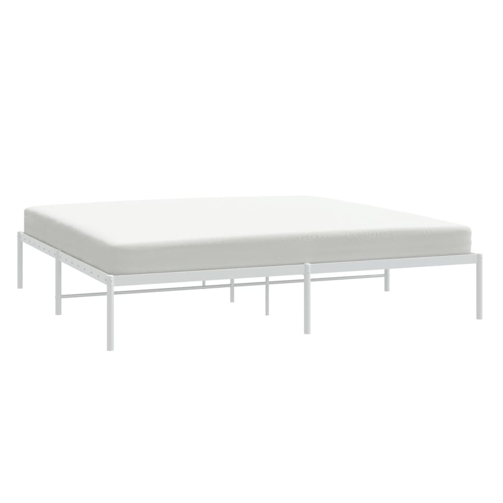 Sengeramme i metall hvit 200x200 cm