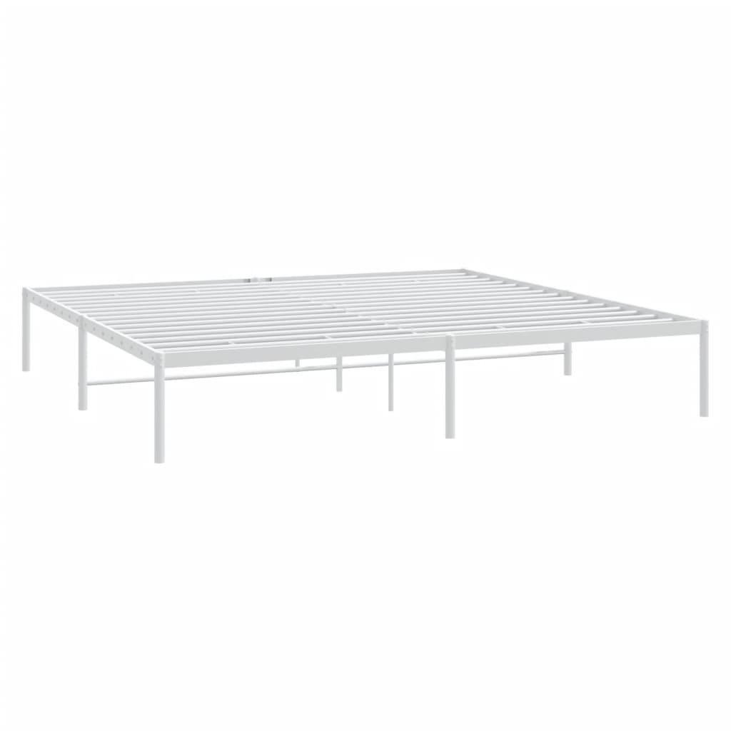 Sengeramme i metall hvit 200x200 cm