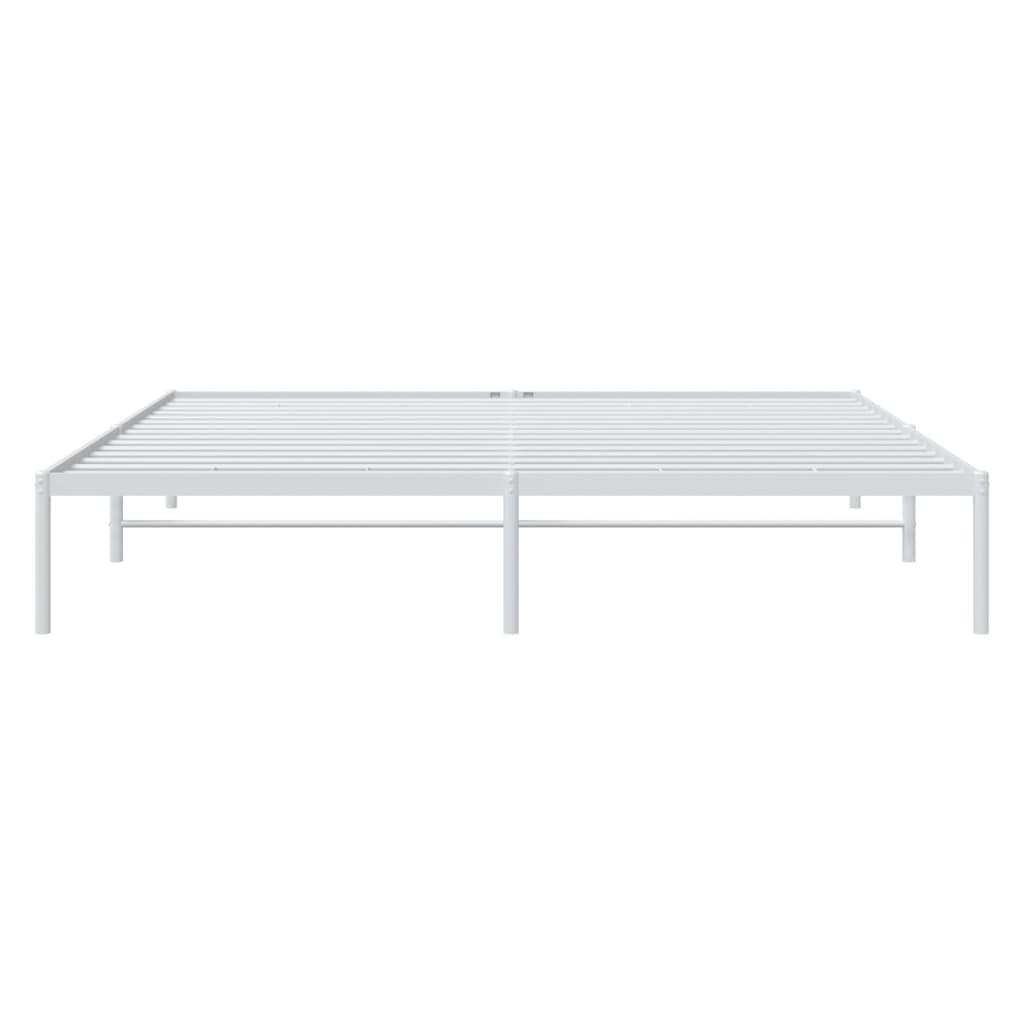Sengeramme i metall hvit 200x200 cm