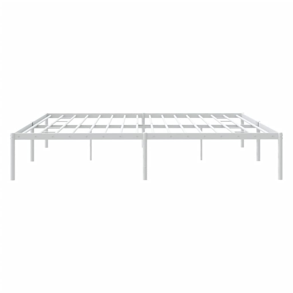 Sengeramme i metall hvit 200x200 cm