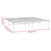 Sengeramme i metall hvit 200x200 cm