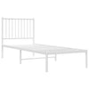 Sengeramme i metall uten madrass med hodegavl hvit 75x190 cm