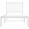Sengeramme i metall uten madrass med hodegavl hvit 75x190 cm