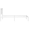 Sengeramme i metall uten madrass med hodegavl hvit 75x190 cm