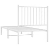 Sengeramme i metall uten madrass med hodegavl hvit 75x190 cm