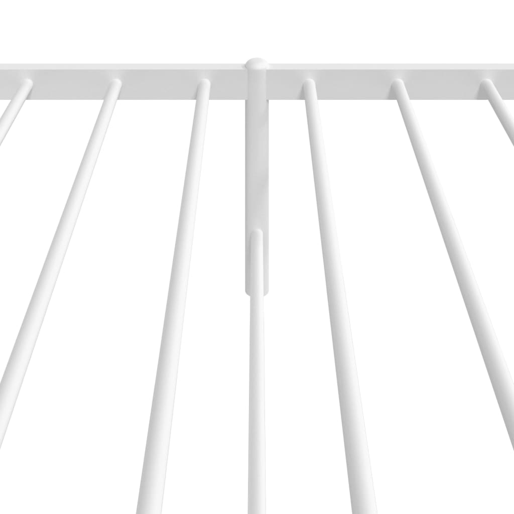 Sengeramme i metall uten madrass med hodegavl hvit 75x190 cm