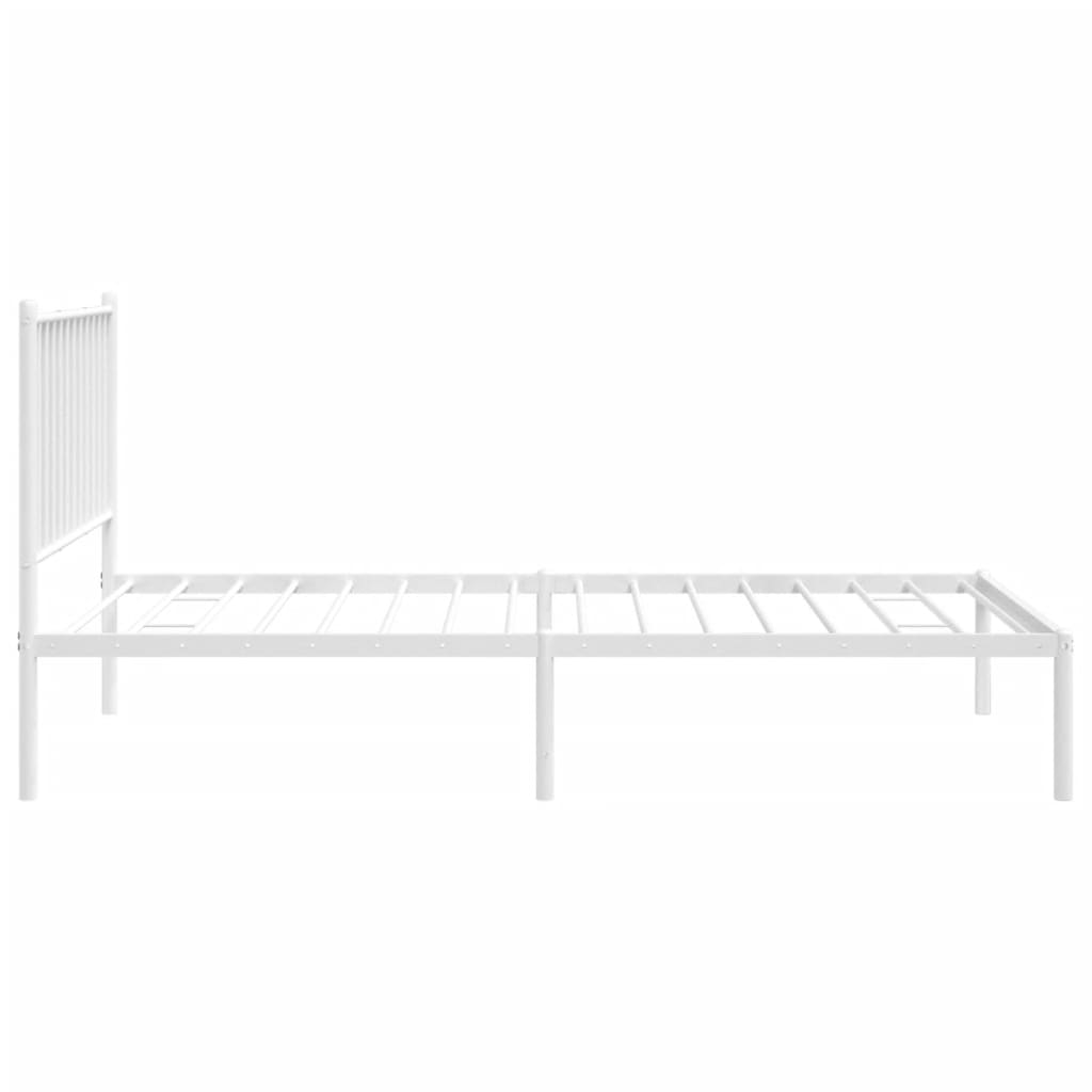 Sengeramme i metall med hodegavl hvit 90x190 cm