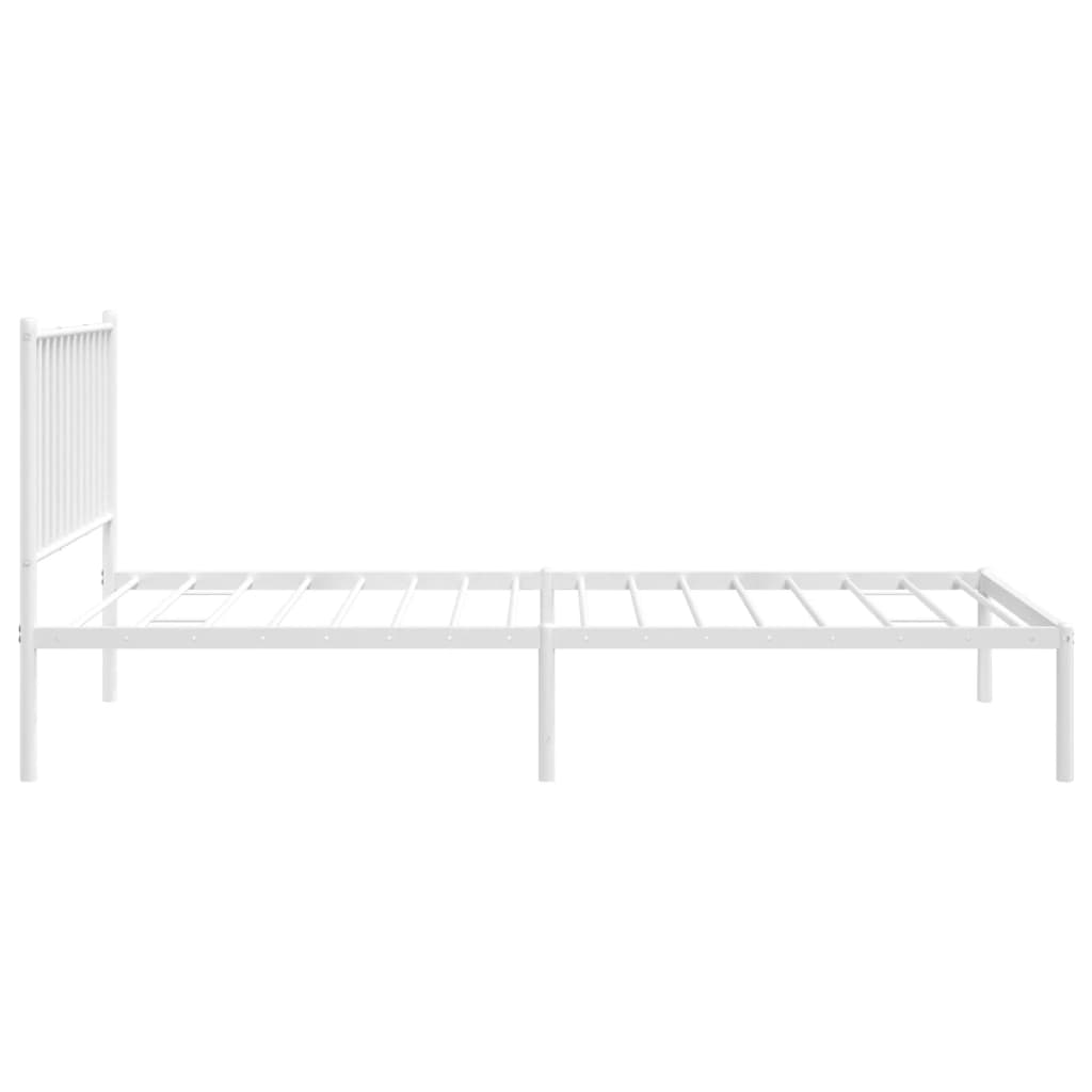 Sengeramme i metall med hodegavl hvit 90x200 cm