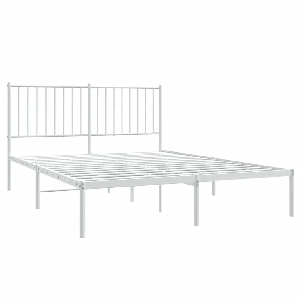 Sengeramme i metall med hodegavl hvit 140x190 cm
