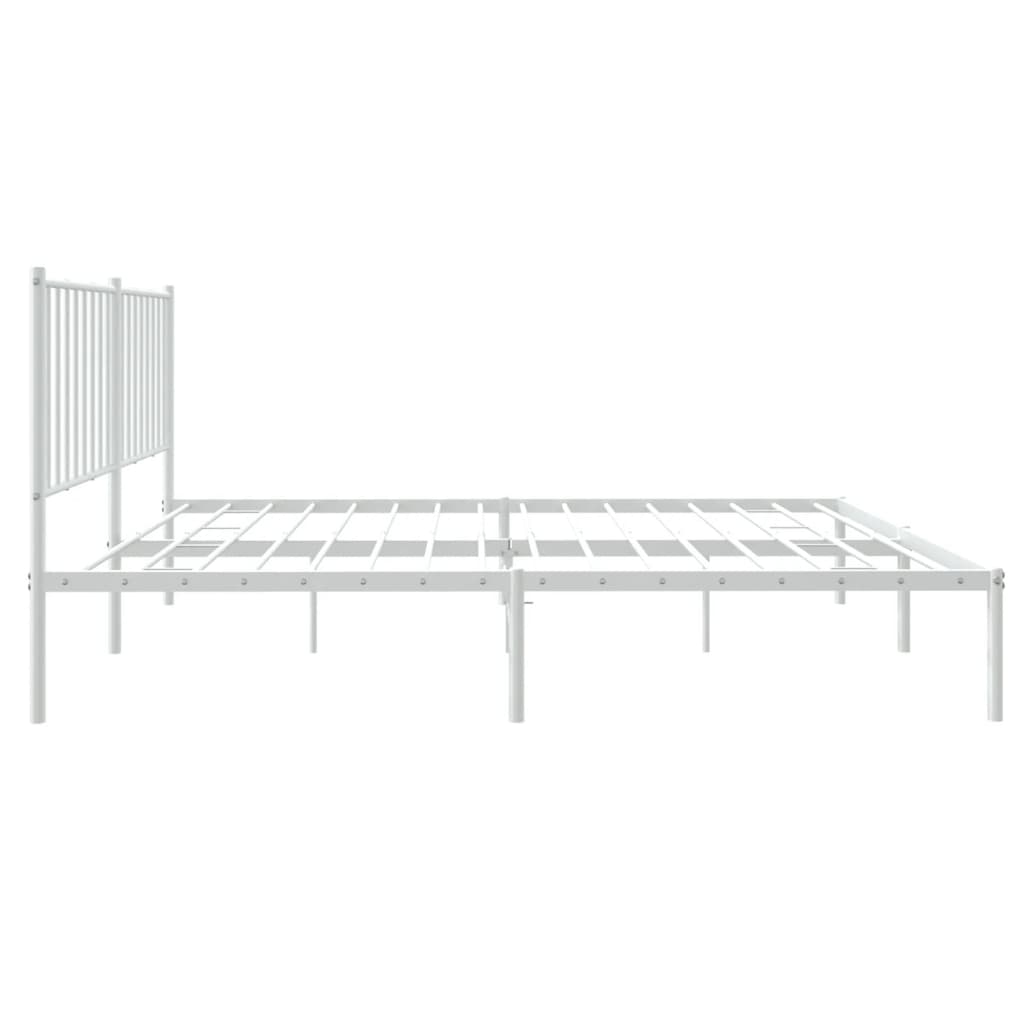 Sengeramme i metall med hodegavl hvit 140x190 cm