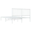 Sengeramme i metall med hodegavl hvit 140x190 cm