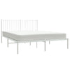 Sengeramme i metall med sengegavl hvit 150x200 cm