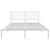 Sengeramme i metall med sengegavl hvit 150x200 cm