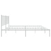 Sengeramme i metall med sengegavl hvit 150x200 cm