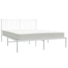 Sengeramme i metall med sengegavl hvit 160x200 cm