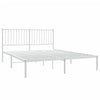 Sengeramme i metall med sengegavl hvit 160x200 cm