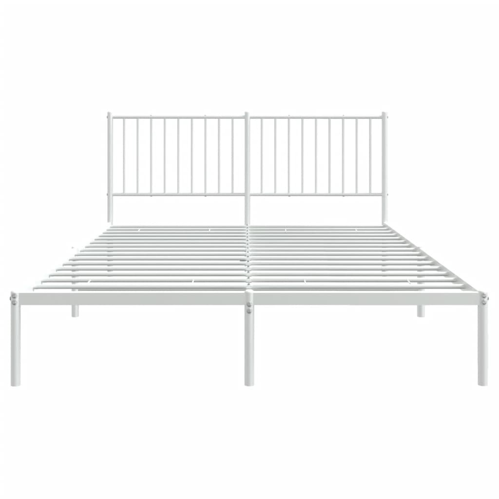 Sengeramme i metall med sengegavl hvit 160x200 cm